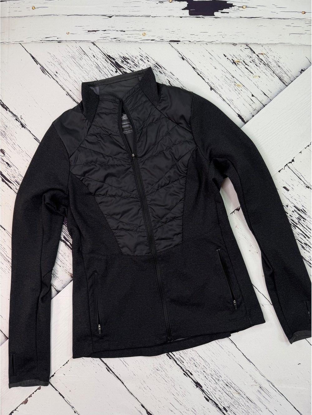 The North Face Pseudio Moto Quilted Full Zip Jacket Black Women's Small